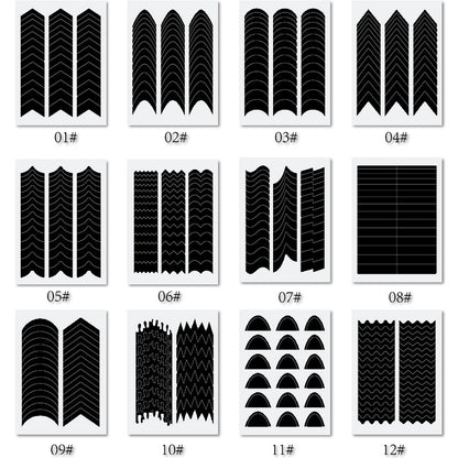 Autocollants pour ongles noirs French Manucure