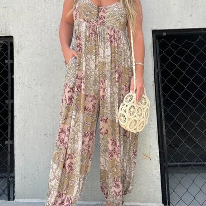 Combinaison florale taille haute pour femme grande taille