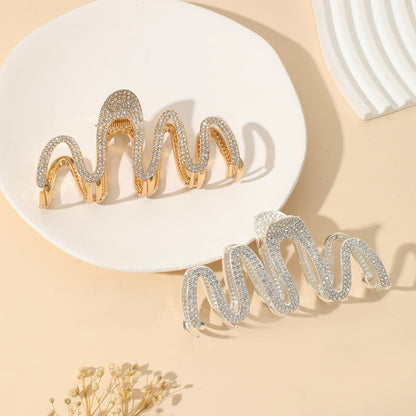 Fashion Rhinestone Wave Hair Claw