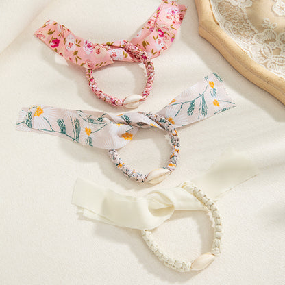 Women Fashion Boho Shell Twist Woven Bracelet Three-Piece Set