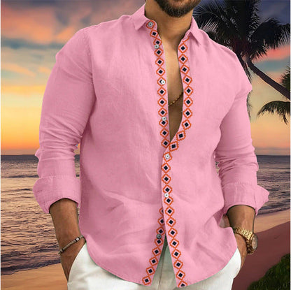 Men Fashion Casual Vacation Versatile Print Shirt