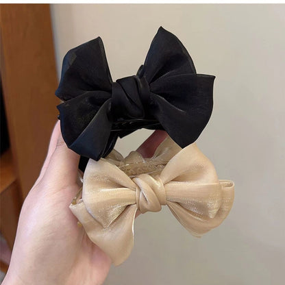 Elegante broche con lazo de color liso para mujer