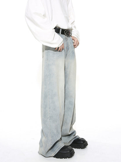Jean simple et ample à jambe droite pour homme