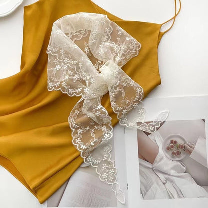 Bufanda bordada con encaje calado de moda de verano para mujer