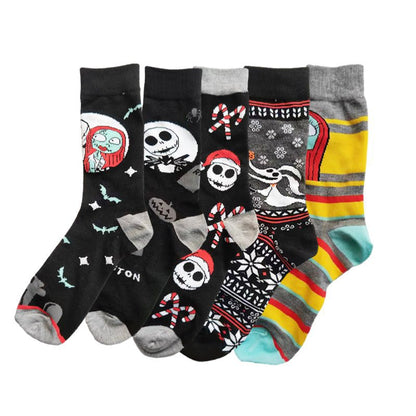 Calcetines creativos de Halloween con calaveras y fantasmas de terror