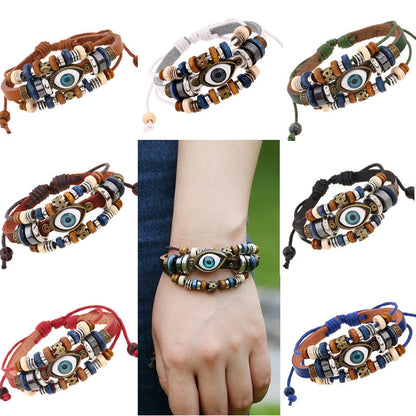 Pulsera de cuentas de ojo malvado estilo bohemio vintage