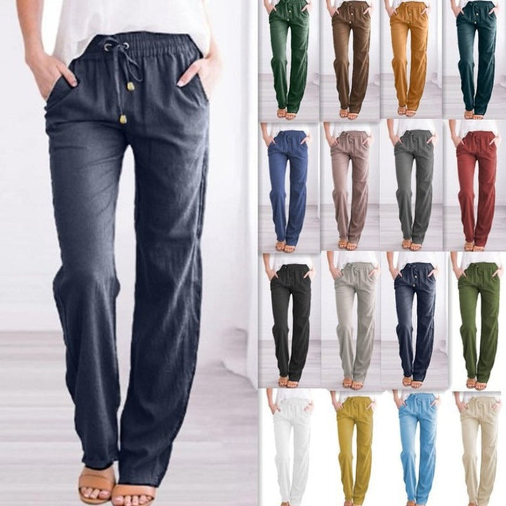 Pantalones de lino amarillo