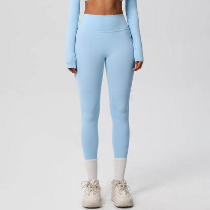Leggings de yoga taille haute à séchage rapide pour femmes, couleurs unies