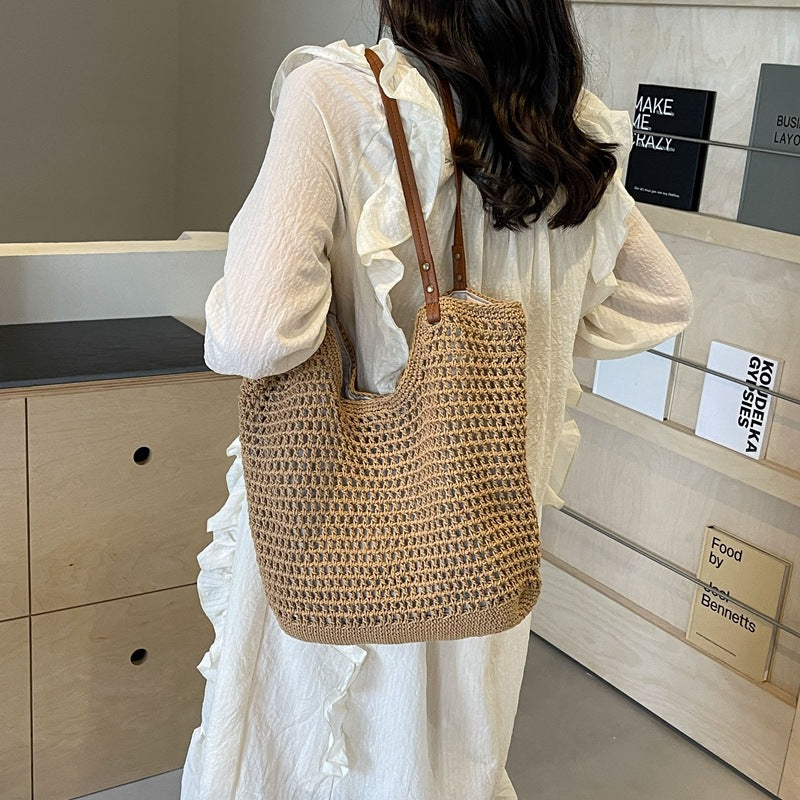 Summer Women Casual Beach Woven Tote Bag
