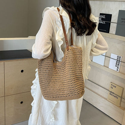 Summer Women Casual Beach Woven Tote Bag