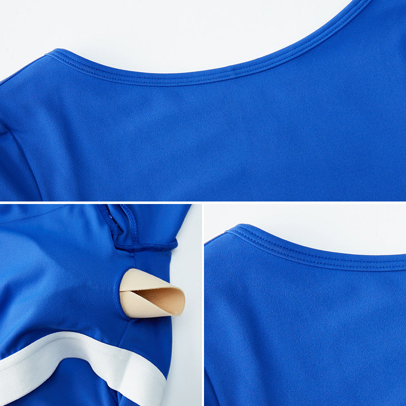 Women Fashion Solid Color Long-Sleeved Yoga Jumpsuits