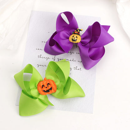Accessoire pour cheveux d'Halloween pour enfants, épingle à cheveux fantôme en forme de tête de citrouille et de chat mignon