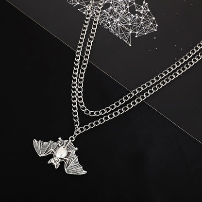 Collar unisex de murciélago de Halloween exagerado