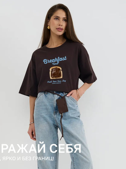 Women Casual Printed Cotton Short-Sleeve T-Shirt