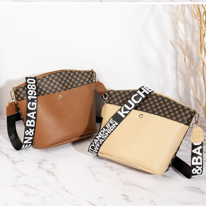 Women Casual Bucket Shoulder Bag in PU Material
