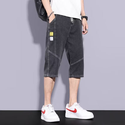 Short en jean droit tendance pour homme en coton