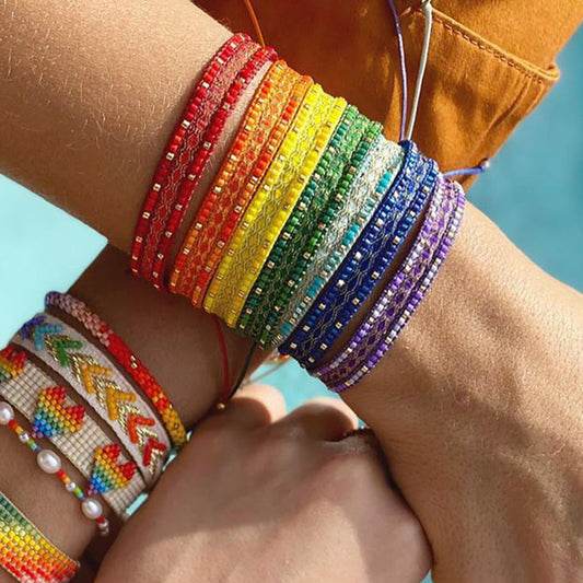 Women Vintage Bohemian Multicolor Beaded Bracelet