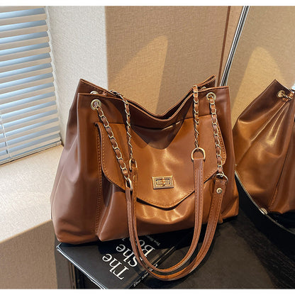 Bolso de mano retro sencillo e informal de gran capacidad para mujer