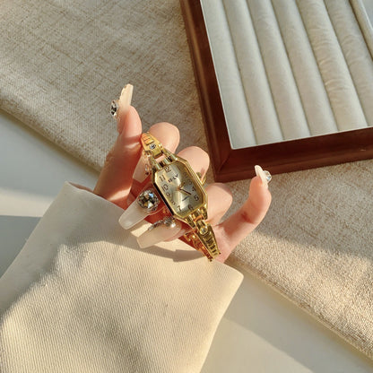 Women Fashion Retro Gold Rhinestone Quartz Watch