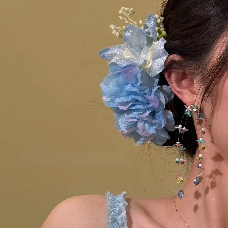 Fashion Beach Holiday Floral Hairpin with Cloth Material