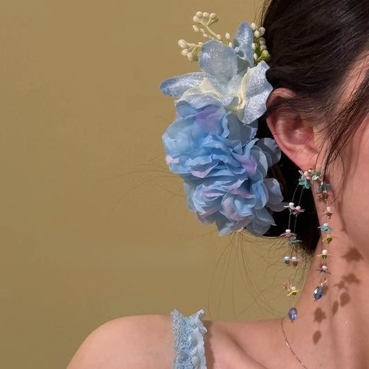 Fashion Beach Holiday Floral Hairpin with Cloth Material