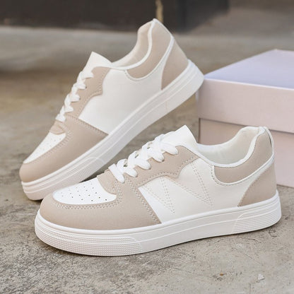Zapatillas informales transpirables con contraste para mujer - Zapatos de punta plana