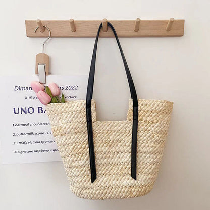 Bohemian Style Large Capacity Straw Woven Tote Bag