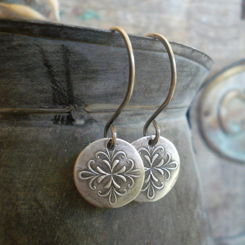 Boucles d'oreilles symétriques vintage bohèmes pour femmes