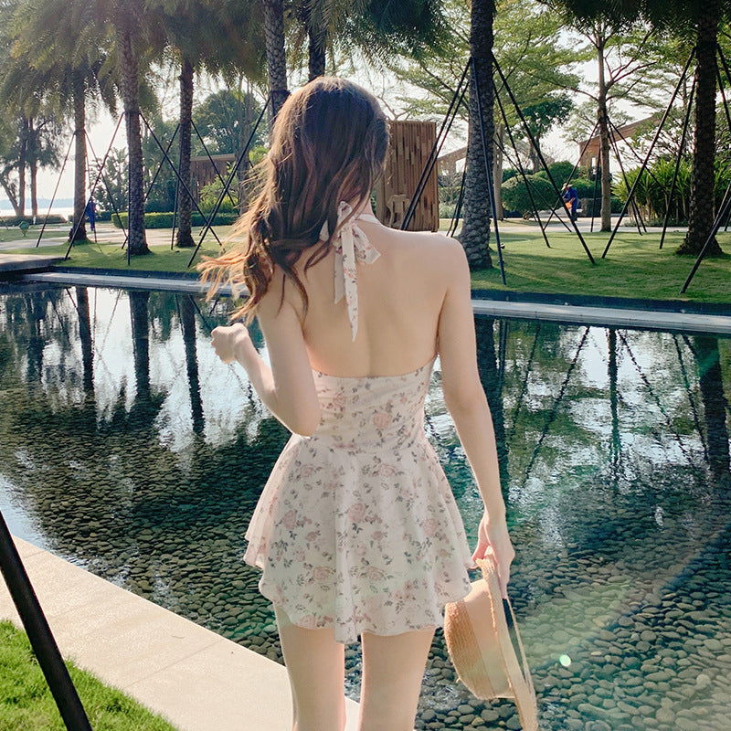 Maillot de bain dos nu sexy à imprimé floral pour femme