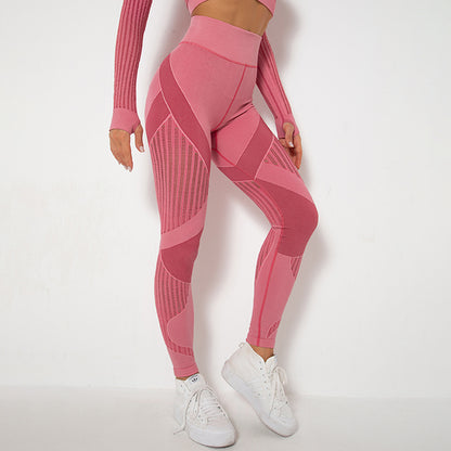 Leggings de yoga taille haute ajourés sans coutures pour femmes - Vêtements de sport ajustés
