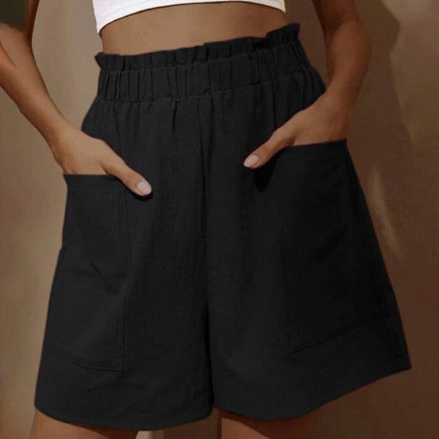 Black Linen Shorts