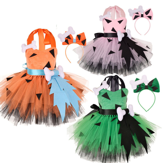 Vestido casual lindo de Halloween para niñas pequeñas y grandes