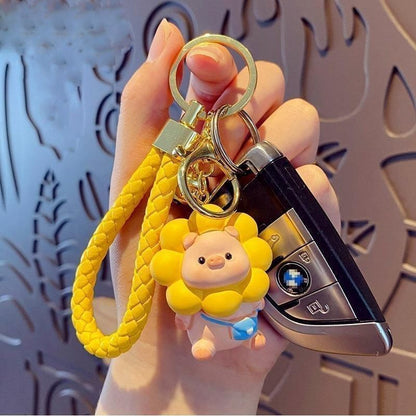 Cartoon Sunflower Pig Doll Key Chain Bag Pendant