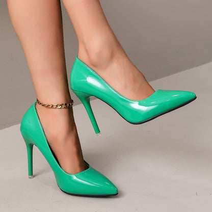 Women Fashion Sexy Simple Solid Color Pointed Toe High Heels Shoes