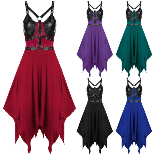 Vestido gótico con dobladillo irregular para mujer