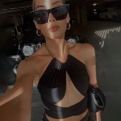 Top corto sexy con tirantes para mujer