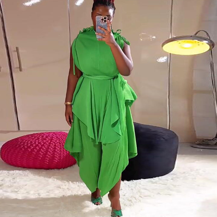 Green Wide Leg Pants