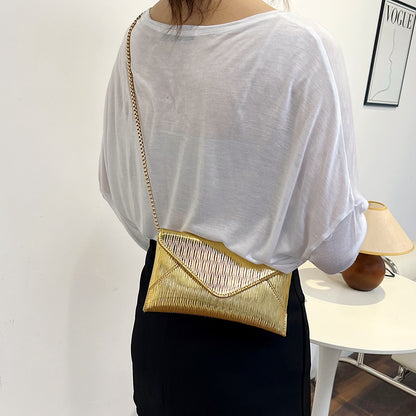 Sac enveloppe en PU de couleur unie pour femme, style décontracté et tendance