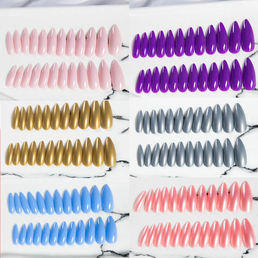 Faux ongles simples et nus pour femmes, 24 autocollants complets, motif griffes d'aigle