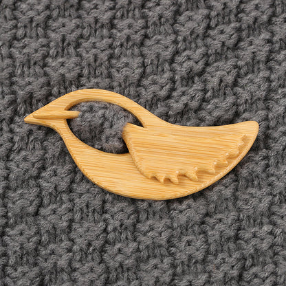 Broches en bois représentant des animaux pour la mode féminine