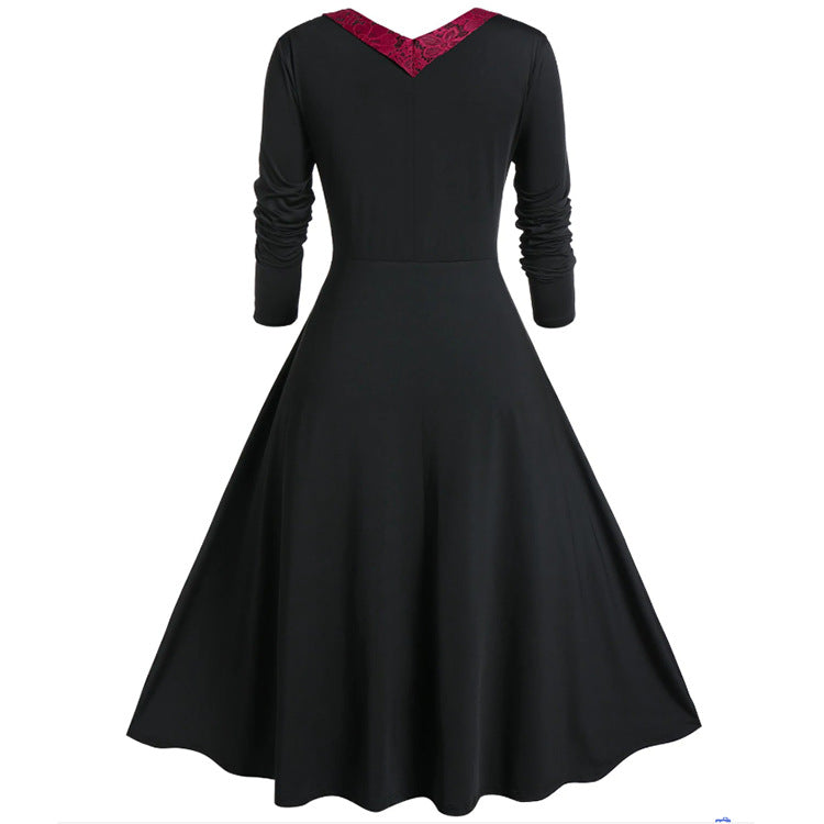 Robe gothique élégante en dentelle grande taille pour femme