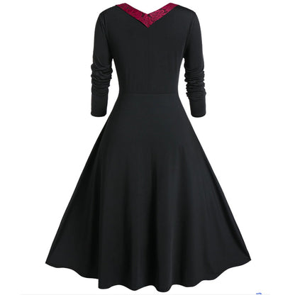 Robe gothique élégante en dentelle grande taille pour femme