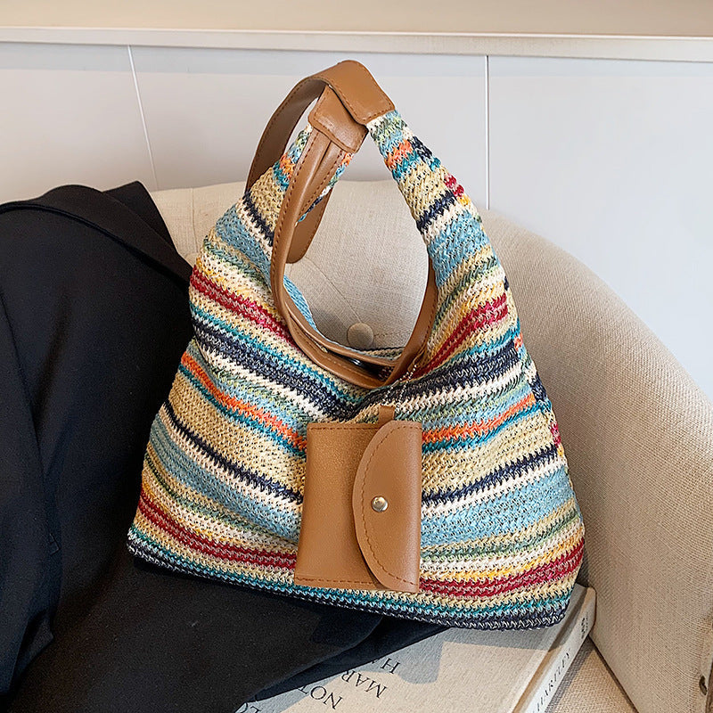 Bolso de mano informal de gran capacidad a la moda para mujer