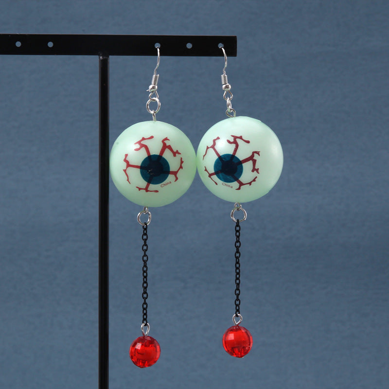 Halloween Women Fashion Exaggerated Resin Skeleton Earrings