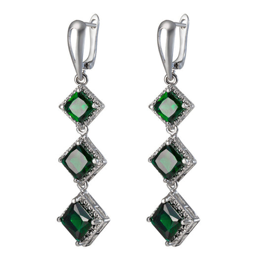 Pendientes bohemios con piedras preciosas para mujer
