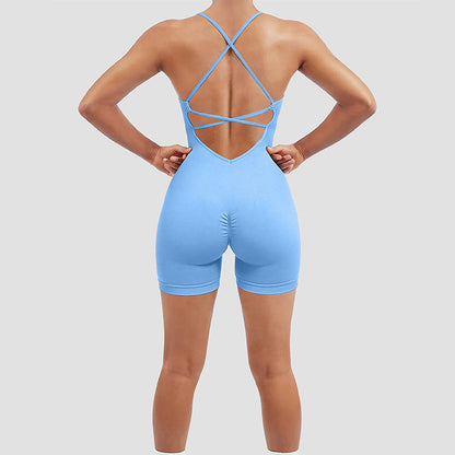 Women Fashion Backless Quick-Drying Yoga Rompers
