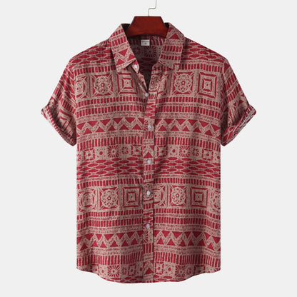 Men Casual Vacation 3D Print Short Sleeve Shirt