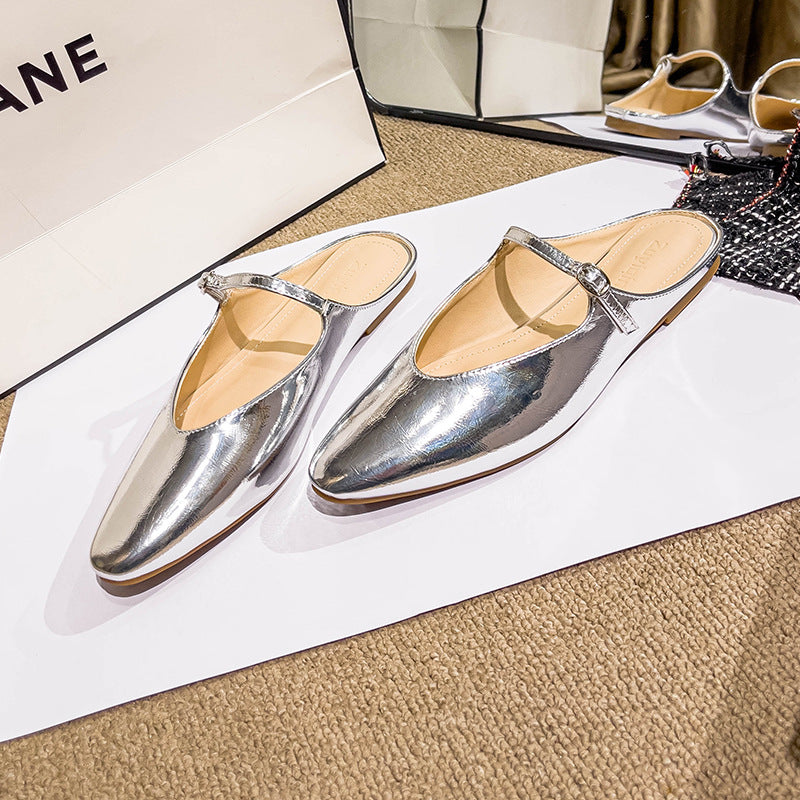 Zapatos planos de color liso de talla grande a la moda para mujer