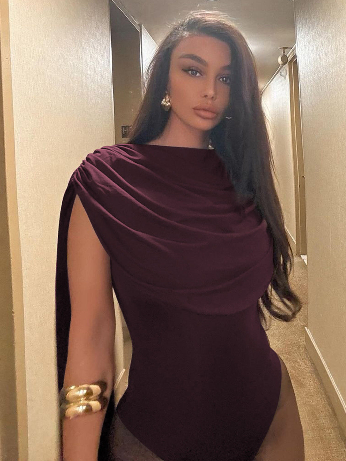 Women Fashion Sexy Solid Color Long Strap Bodysuits