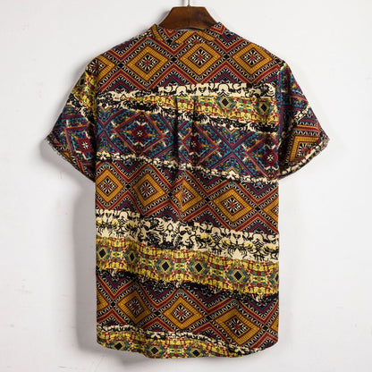 Camisa con estampado de flores diminutas en 3D para hombre, ideal para vacaciones de verano